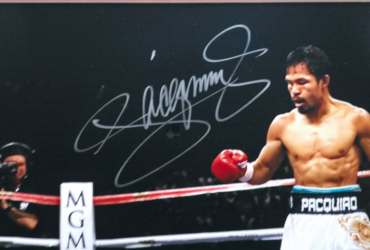 Manny Pacquiao Autographed Framed 16x20 Photo Beckett BAS Witness #4W629908