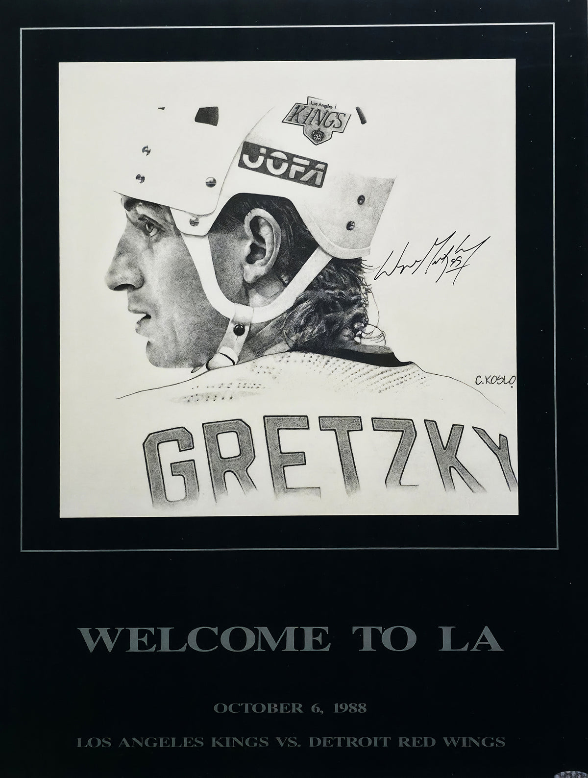 Wayne Gretzky Autographed Framed 18x24 Lithograph Photo Los Angeles Kings UDA Holo #UDD23237