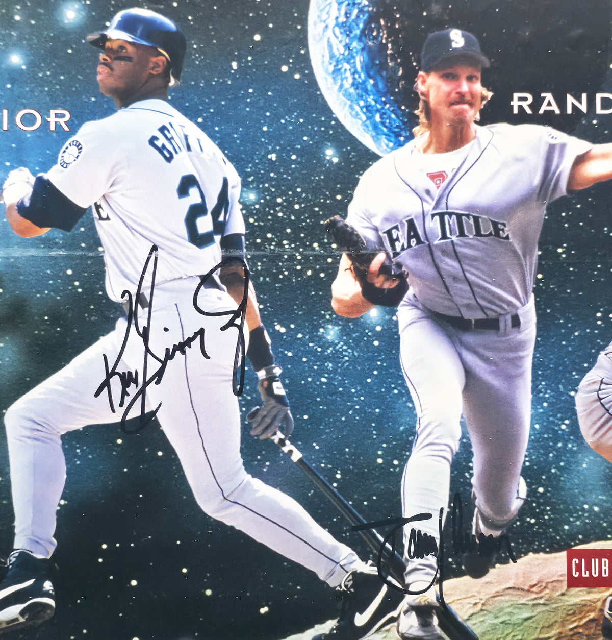 1997 Seattle Mariners All Stars Autographed Framed 12x30 Photo With 5 Signatures Including Ken Griffey Jr. & Randy Johnson Beckett BAS #AE85539