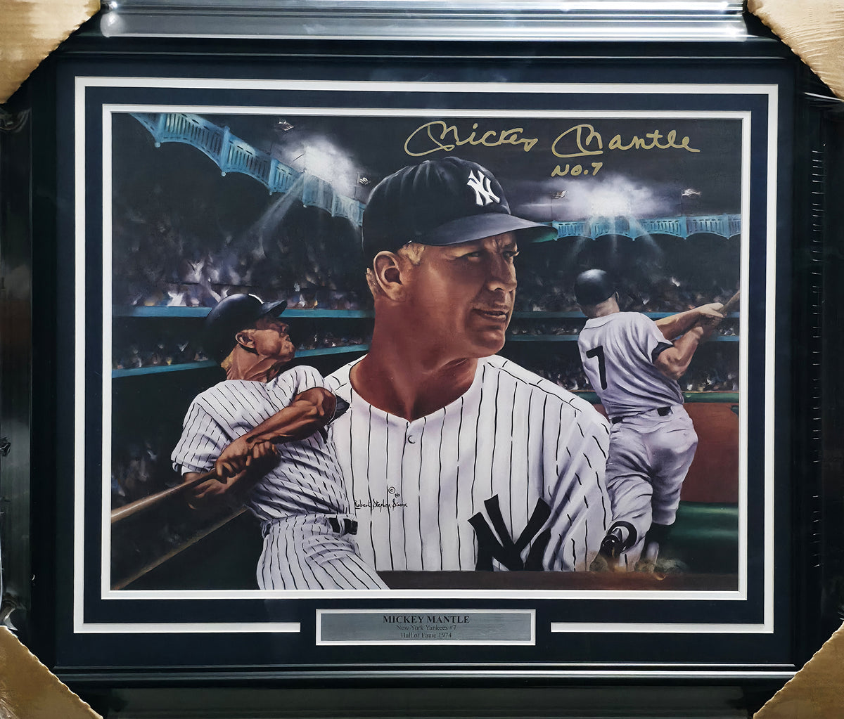 Mickey Mantle Autographed Framed 20x24 Photo New York Yankees "No. 7" JSA #BB72191