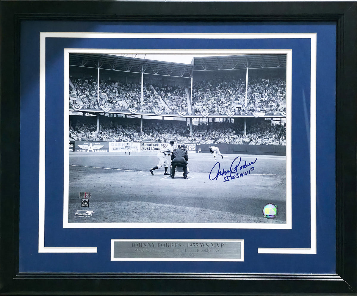 Johnny Podres Autographed Framed 11x14 Photo Brooklyn Dodgers "55 WS MVP" SKU #268260