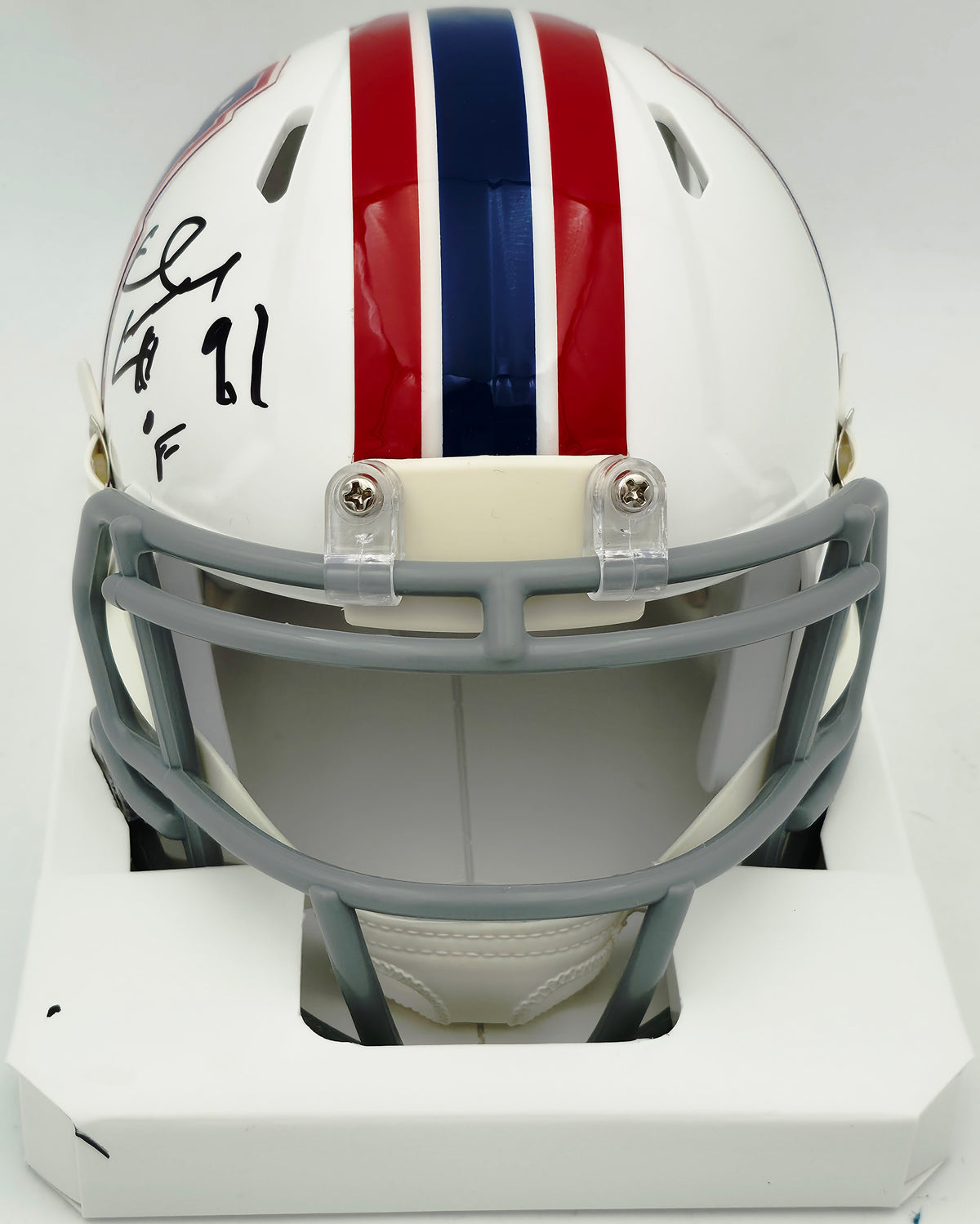 Earl Campbell Autographed Houston Oilers White Speed Mini Helmet "CHOF 91" Beckett BAS Witness #5W113174