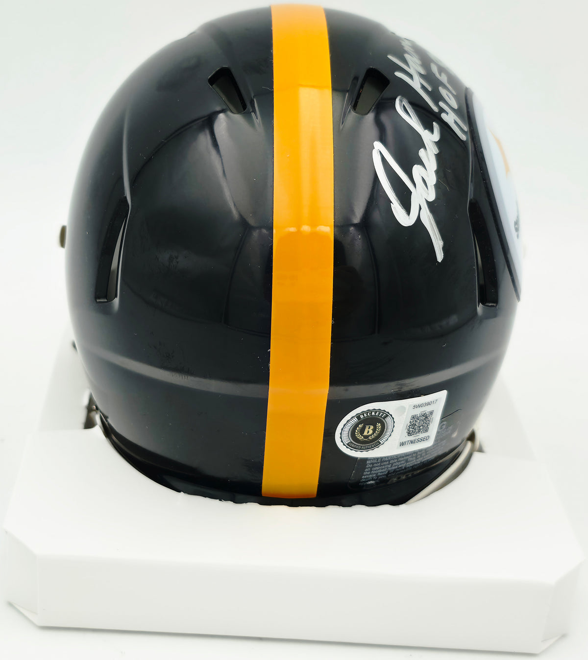 Jack Ham Autographed Pittsburgh Steelers Black Speed Mini Helmet Beckett BAS Witness #5W039017