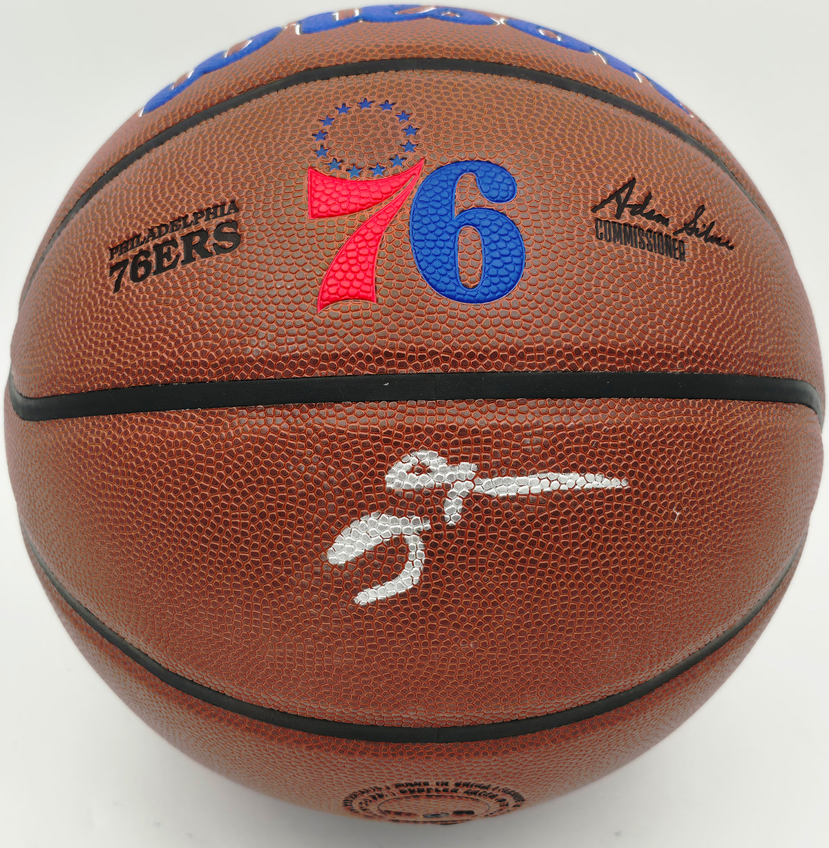 Allen Iverson Autographed Official NBA Leather Composite Basketball Philadelphia 76ers Beckett BAS Witness #3W066732