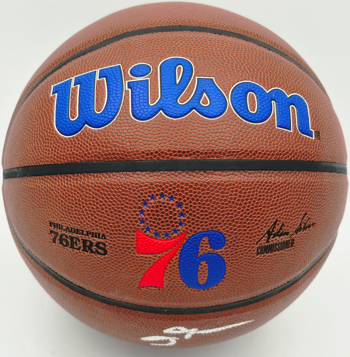 Allen Iverson Autographed Official NBA Leather Composite Basketball Philadelphia 76ers Beckett BAS Witness #3W066732