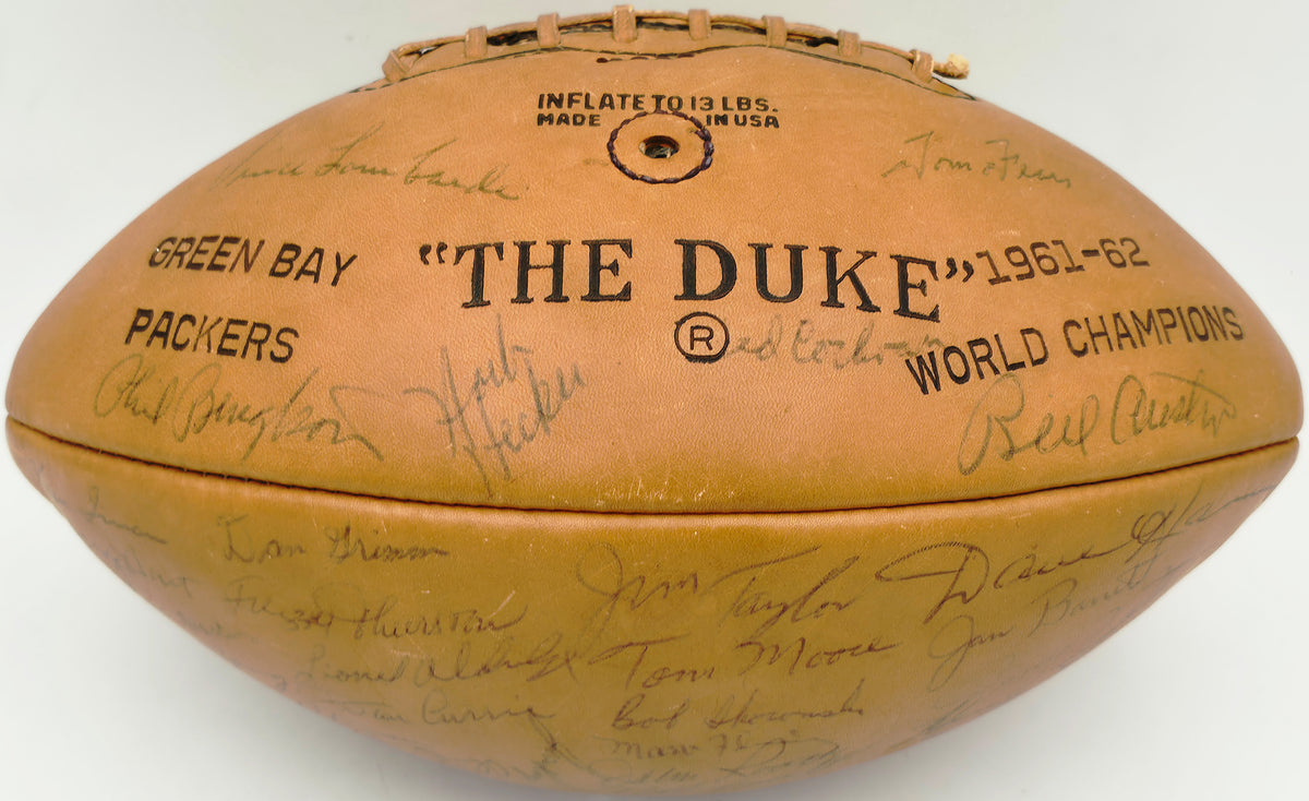 1963 Green Bay Packers Autographed Official NFL Leather Football With 48 Signatures Including Vince Lombardi & Bart Starr Beckett BAS #AG007501