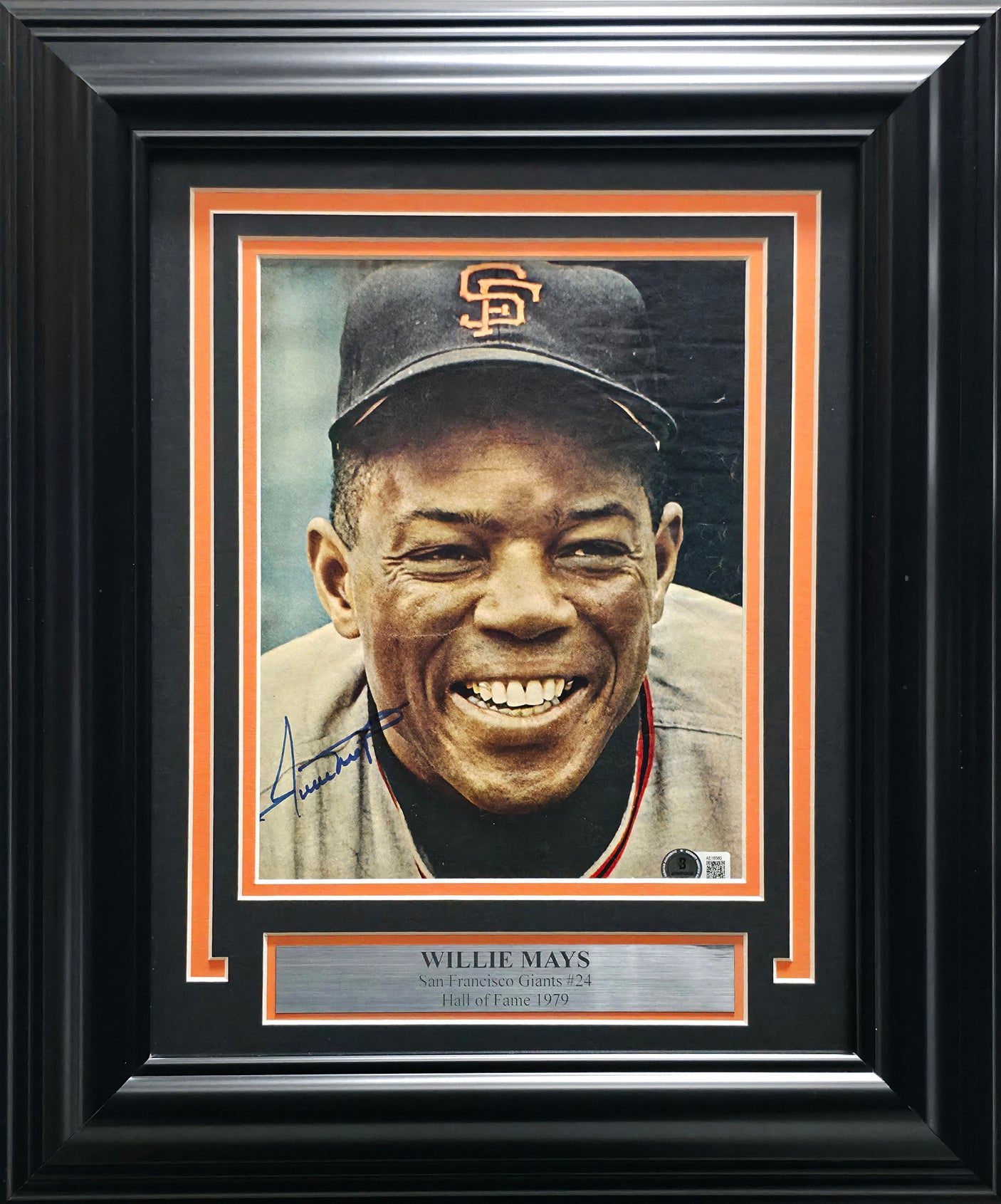 Willie Mays Autographed Framed 8x11.5 Magazine Page Photo San Francisco Giants Beckett BAS #AE16560