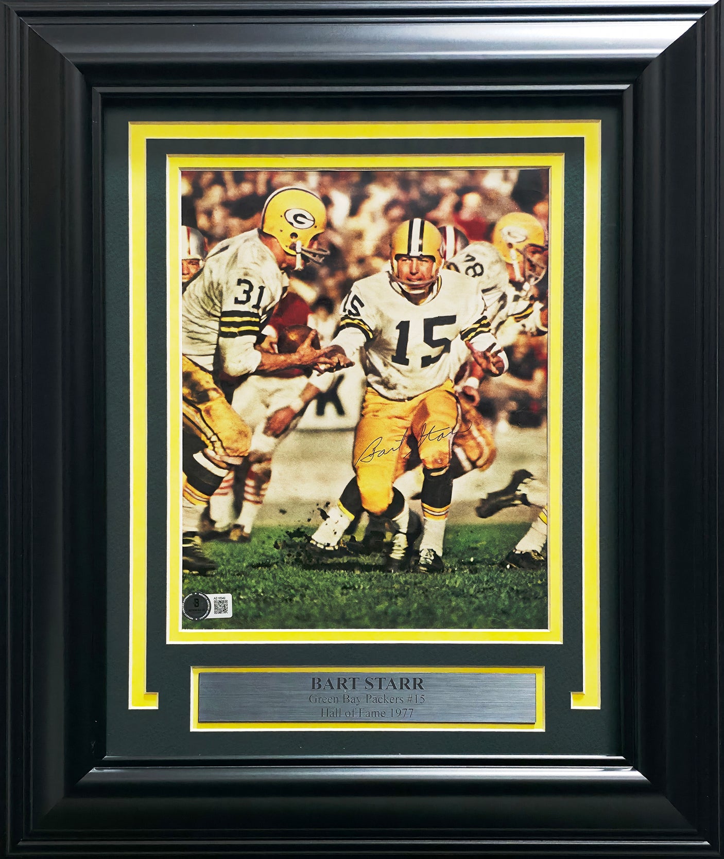 Bart Starr Autographed Framed 8x11.5 Magazine Page Photo Green Bay Packers Beckett BAS #AE16549