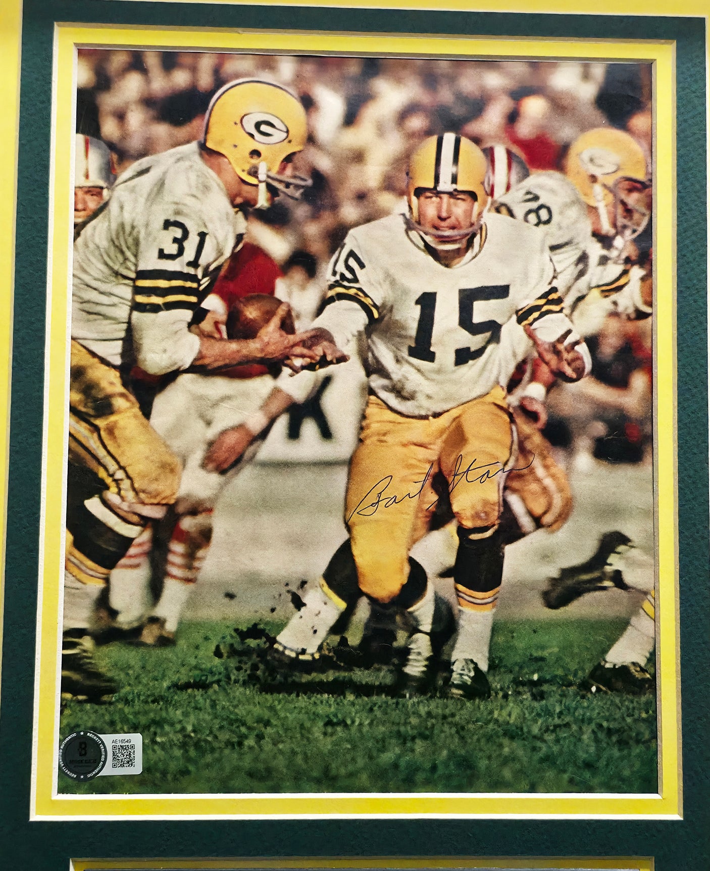 Bart Starr Autographed Framed 8x11.5 Magazine Page Photo Green Bay Packers Beckett BAS #AE16549