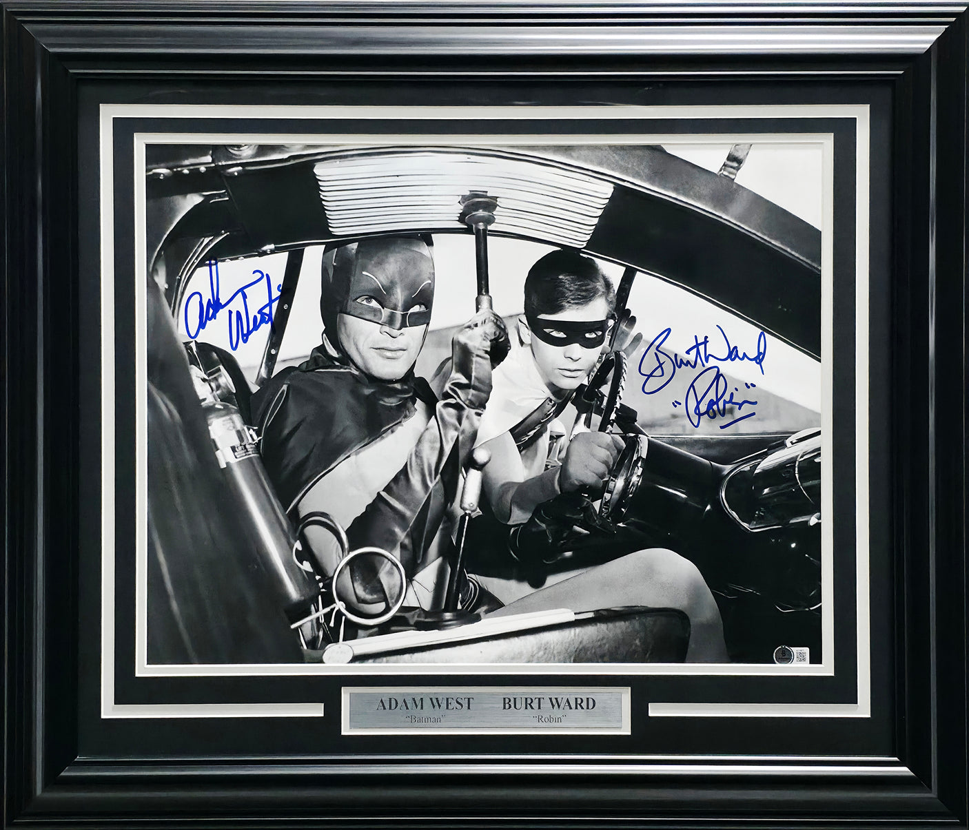 Adam West & Burt Ward Autographed Framed 16x20 Photo Batman & Robin Beckett BAS #AE16677