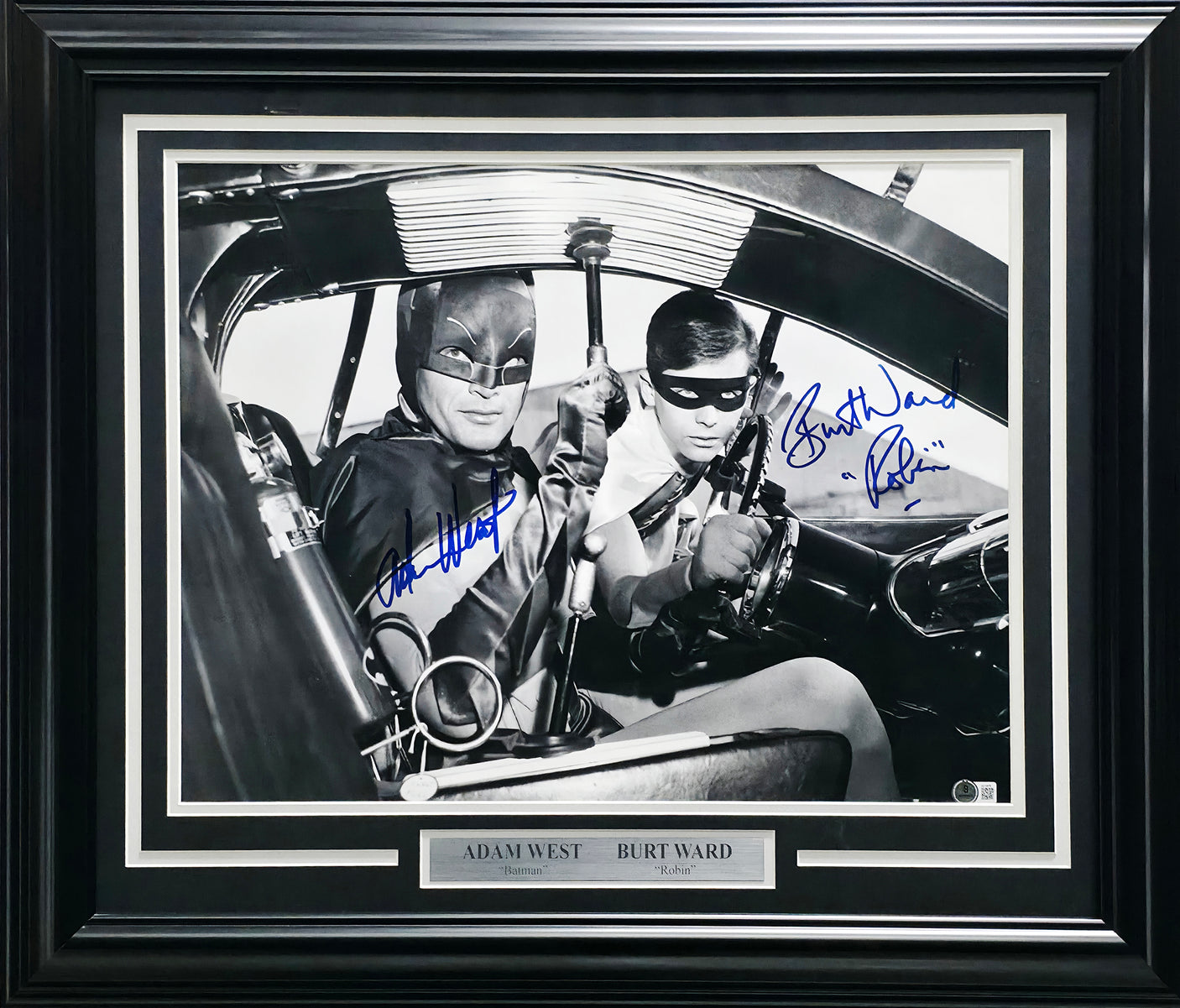Adam West & Burt Ward Autographed Framed 16x20 Photo Batman & Robin Beckett BAS #AE16676