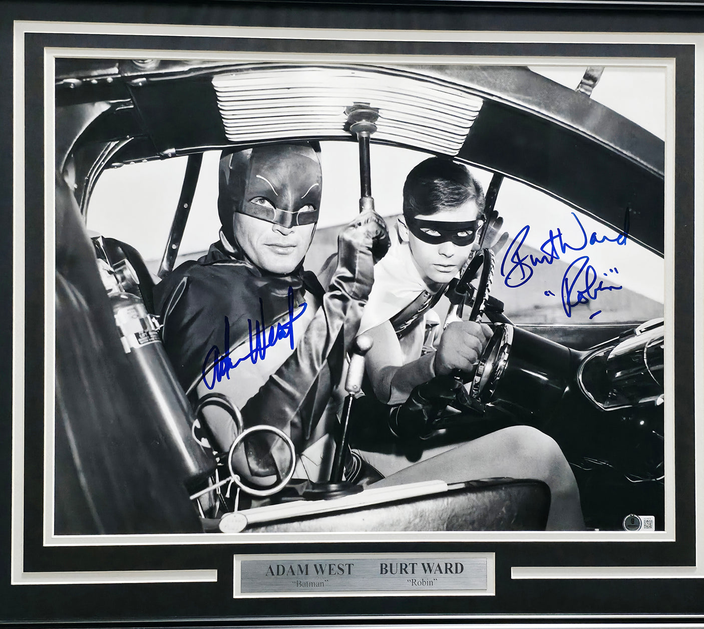 Adam West & Burt Ward Autographed Framed 16x20 Photo Batman & Robin Beckett BAS #AE16676