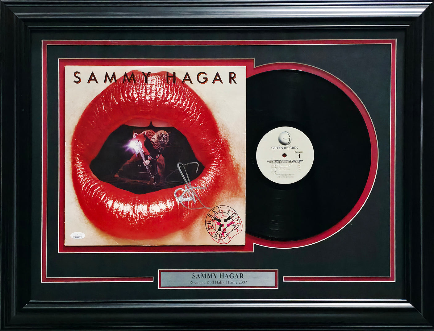 Sammy Hagar Autographed Framed 12x12 Three Lock Box Vinyl JSA #CE86862