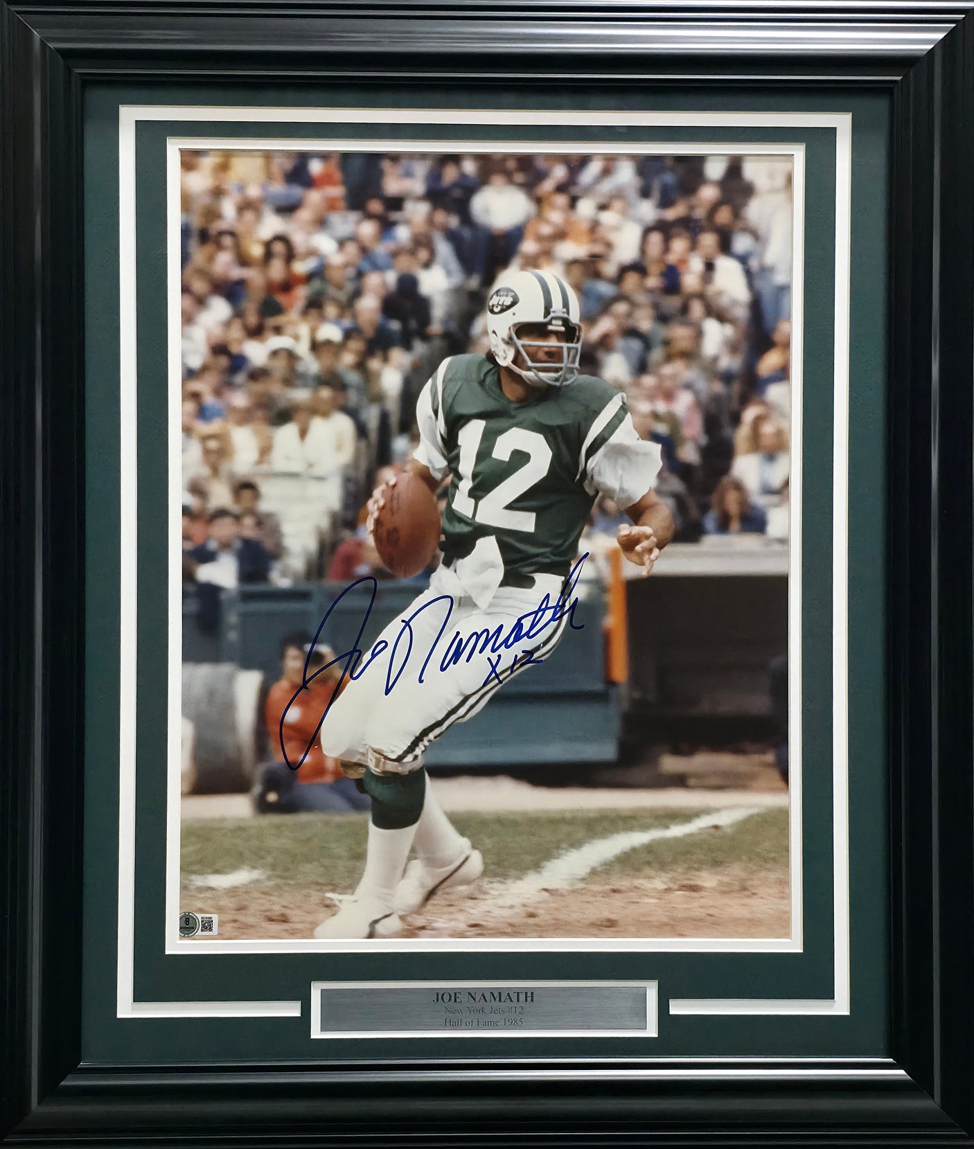 Joe Namath Autographed Framed 16x20 Photo New York Jets "x12" Beckett BAS QR #BS30380