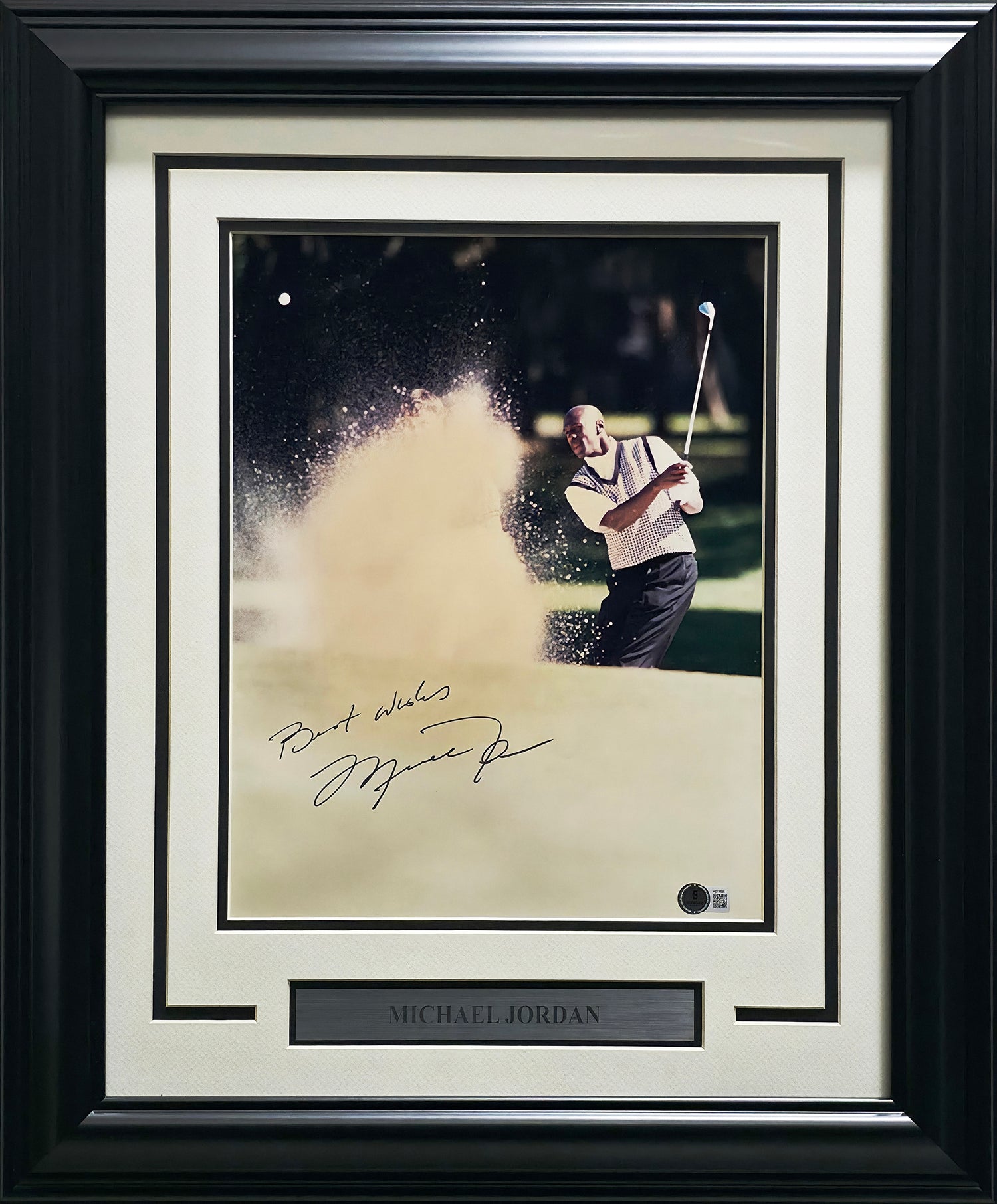 Michael Jordan Autographed Framed 11x14 Photo "Best Wishes" Beckett BAS #AE14835