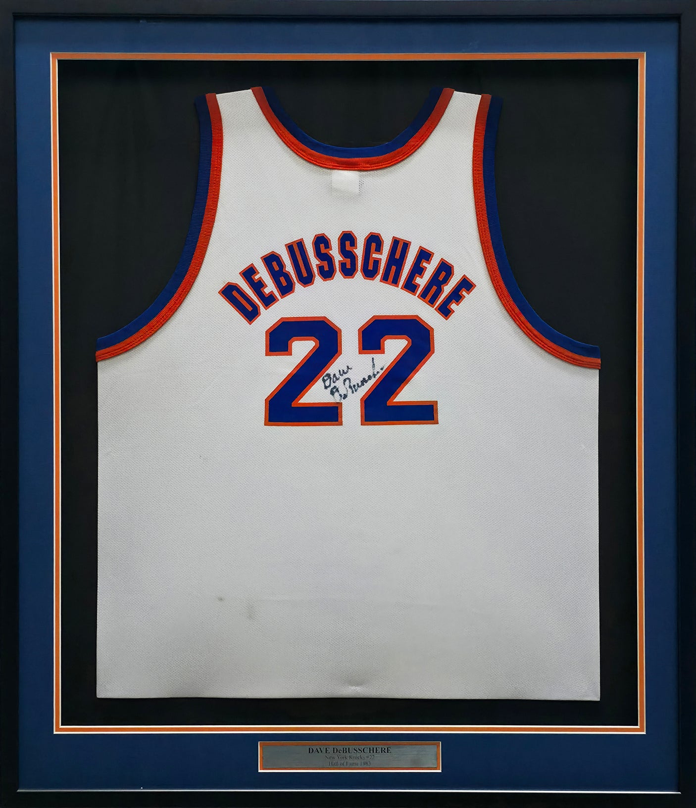 New York Knicks Dave DeBusschere Autographed Framed White Jersey Beckett BAS QR #BS30056