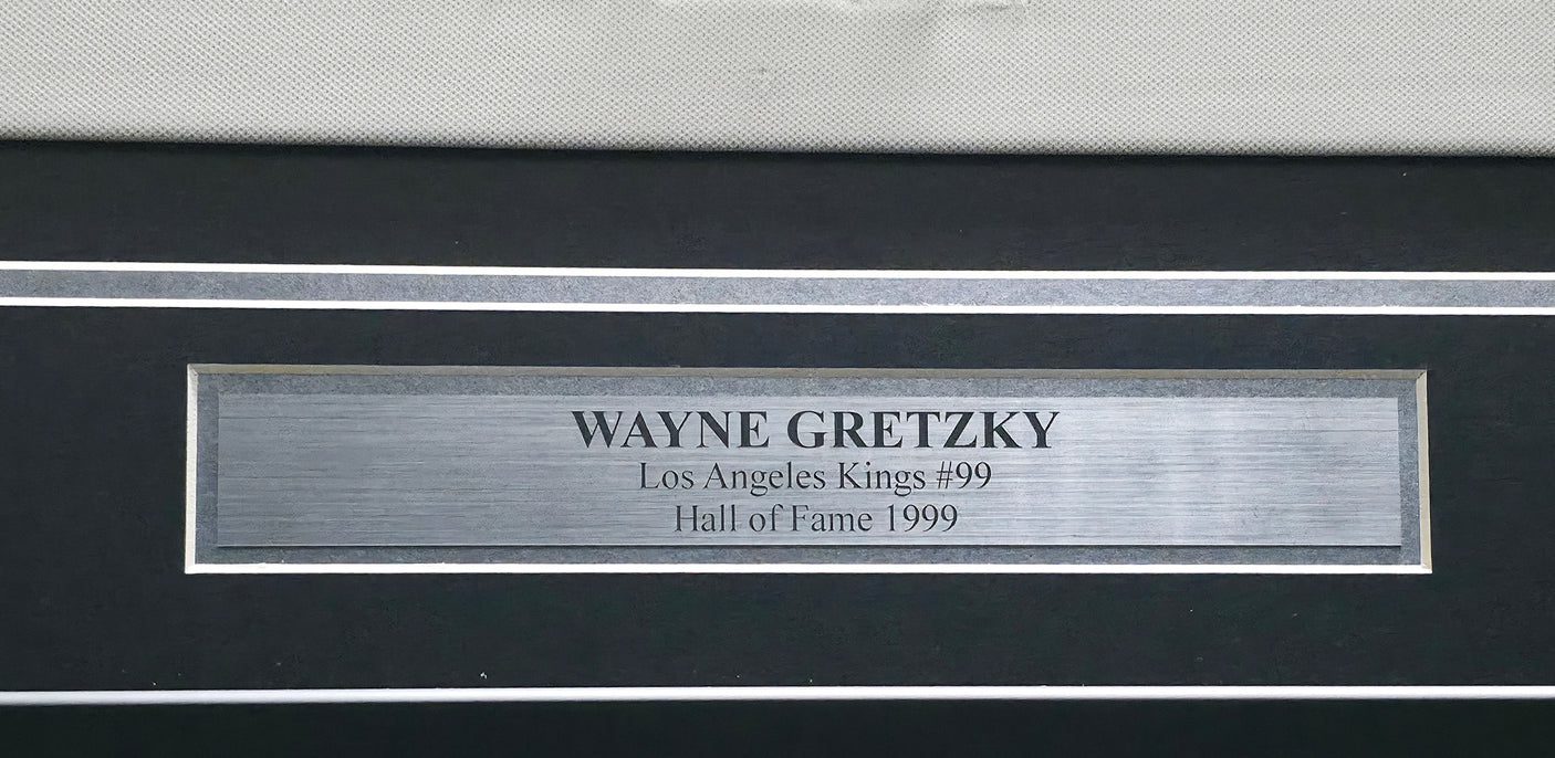 Los Angeles Kings Wayne Gretzky Autographed Framed White Jersey Beckett BAS #AE16695