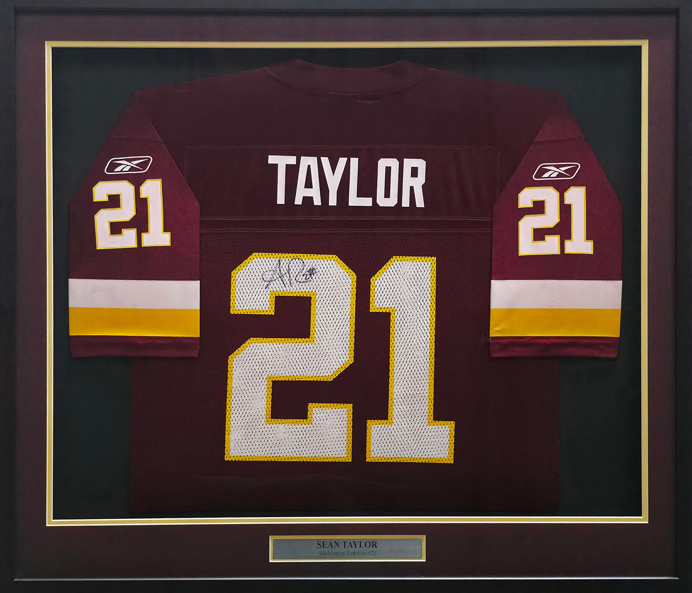 Washington Redskins Sean Taylor Autographed Framed Maroon Reebok Jersey JSA #XX86700