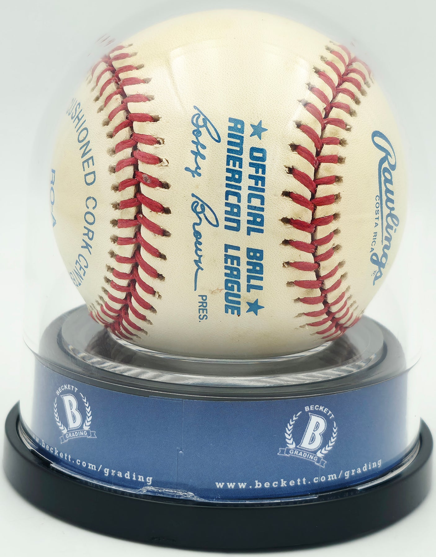 Joe DiMaggio Autographed Official AL Baseball New York Yankees Auto Grade Mint 9 Beckett BAS #18630433