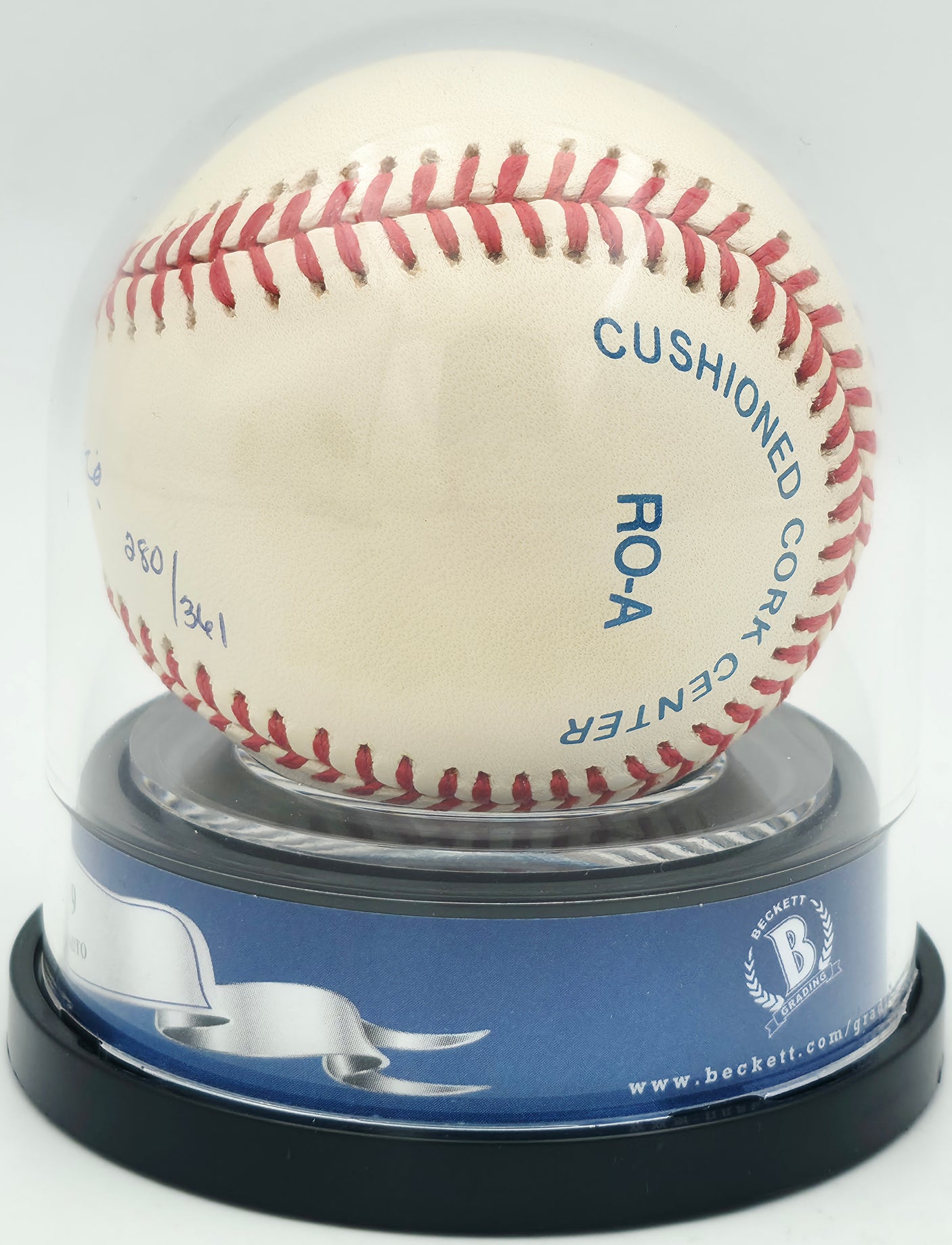 Joe DiMaggio Autographed Official AL Baseball New York Yankees Auto Grade Mint 9 #280/361 Beckett BAS #18630486