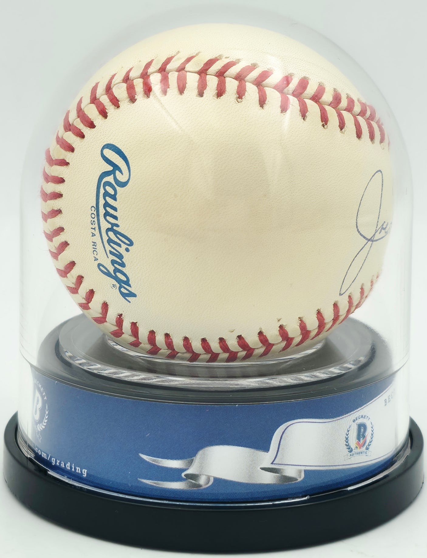 Joe DiMaggio Autographed Official AL Baseball New York Yankees Auto Grade Mint 9 Beckett BAS #18630423