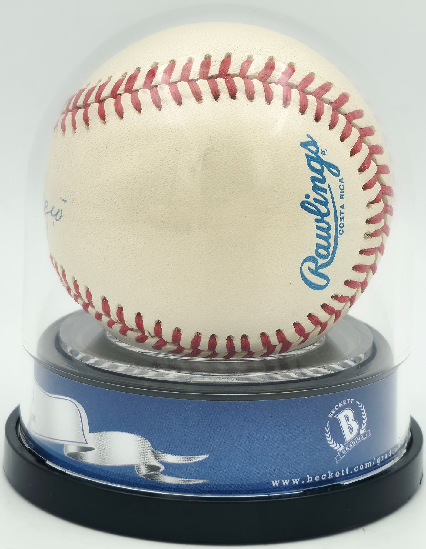 Joe DiMaggio Autographed Official AL Baseball New York Yankees Auto Grade Near Mint/Mint 8 Beckett BAS #18630461