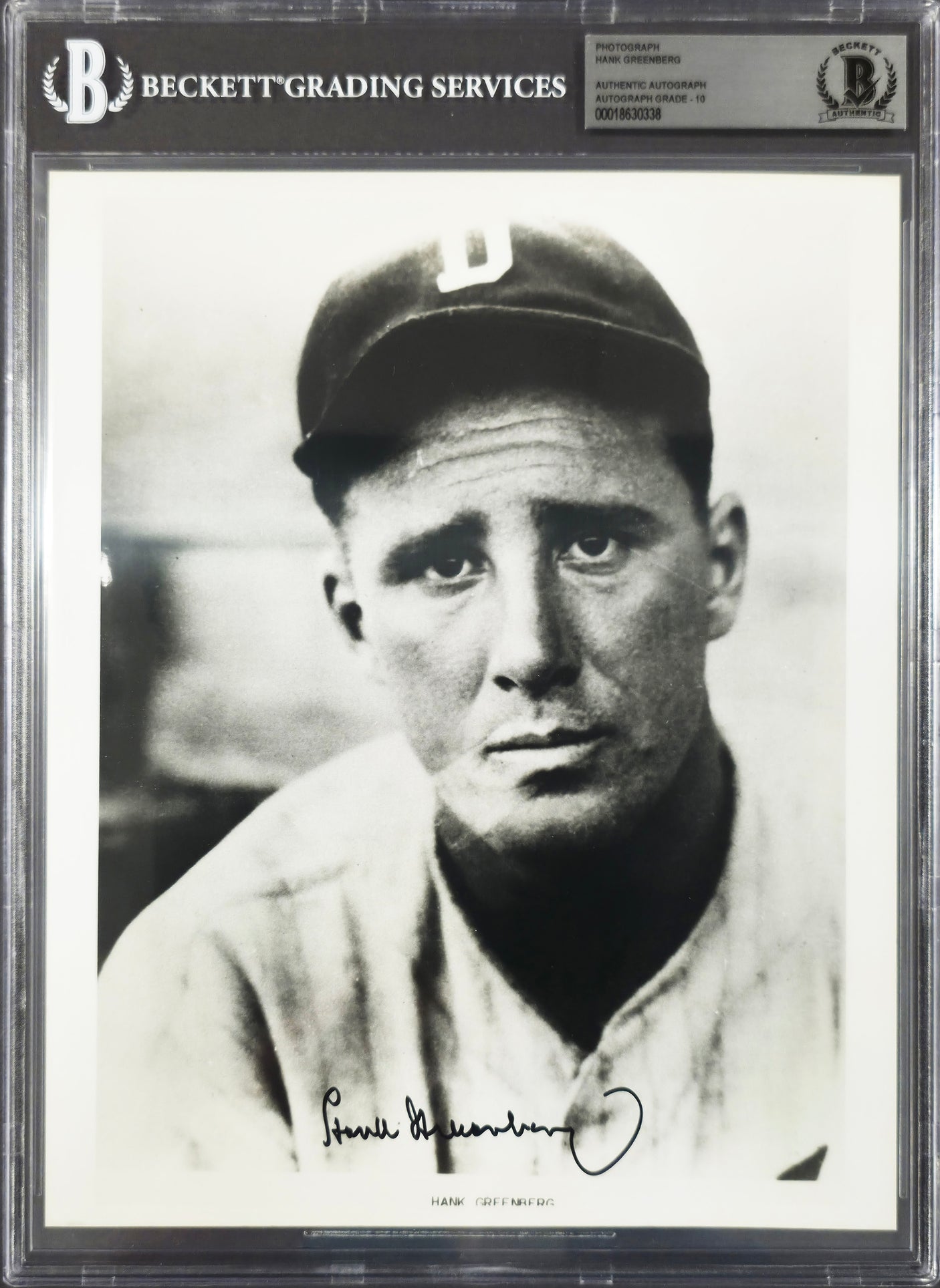 Hank Greenberg Autographed 8x10 Photo Detroit Tigers Auto Grade Gem Mint 10 Beckett BAS #18630338