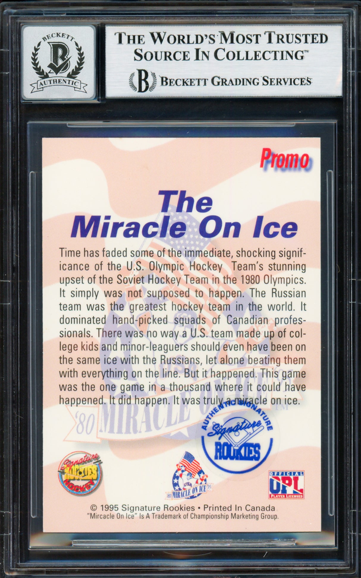 Herb Brooks Autographed 1995 Signature Rookies Card 1980 Team USA Auto Grade Gem Mint 10 Beckett BAS #18629820