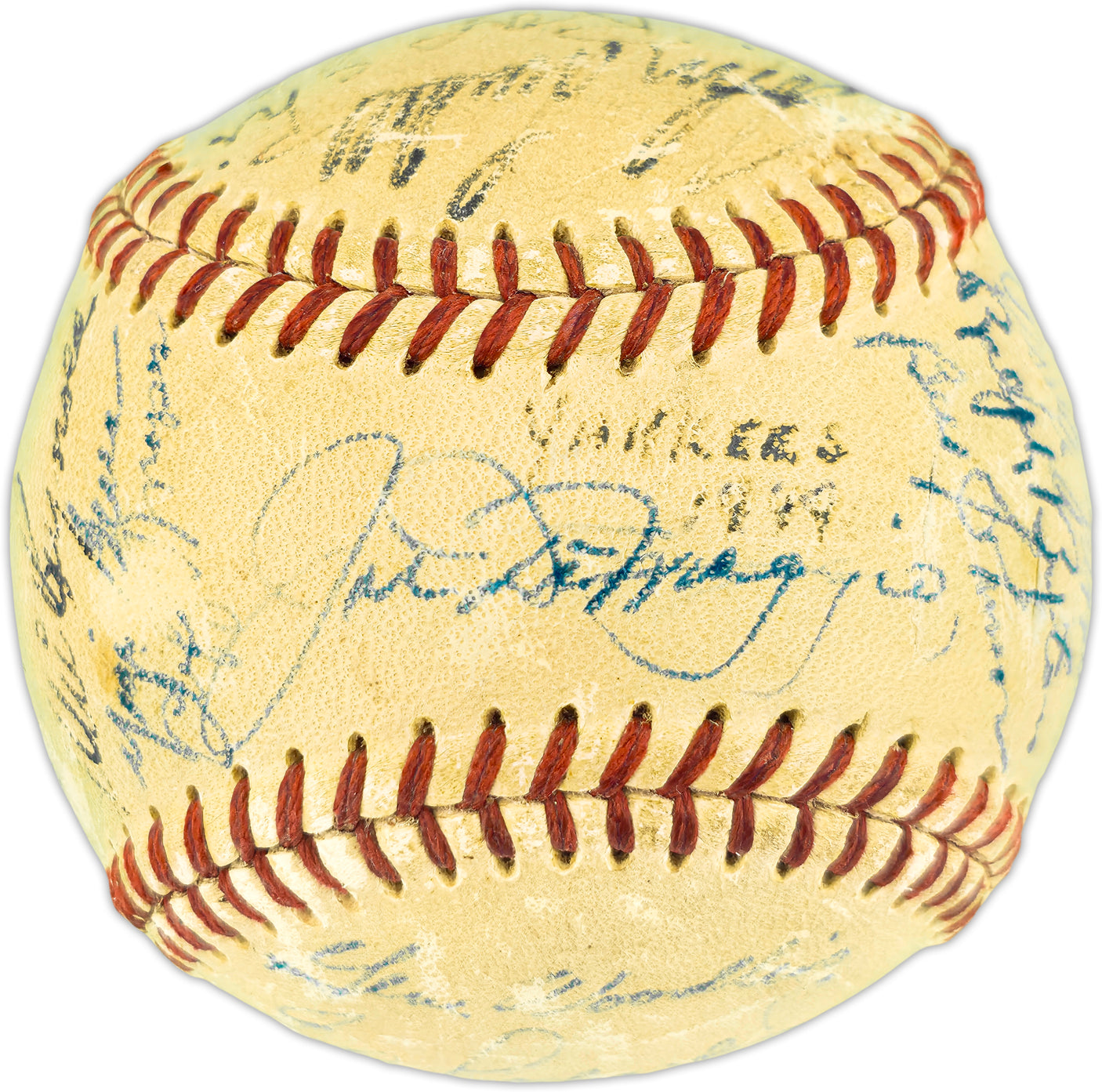 1949 World Series Champions New York Yankees Autographed Official Reach Official AL Baseball With 27 Signatures Including Joe DiMaggio PSA/DNA #B54767