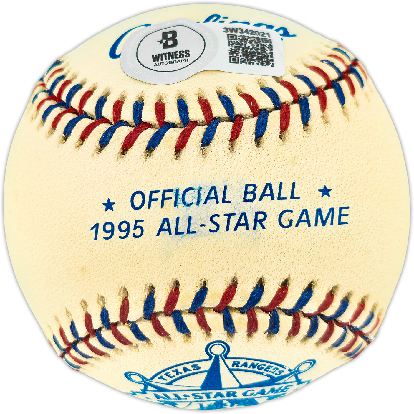 Ken Griffey Jr. Autographed Official 1995 All Star Game Logo Baseball Seattle Mariners Beckett BAS Witness #3W342021