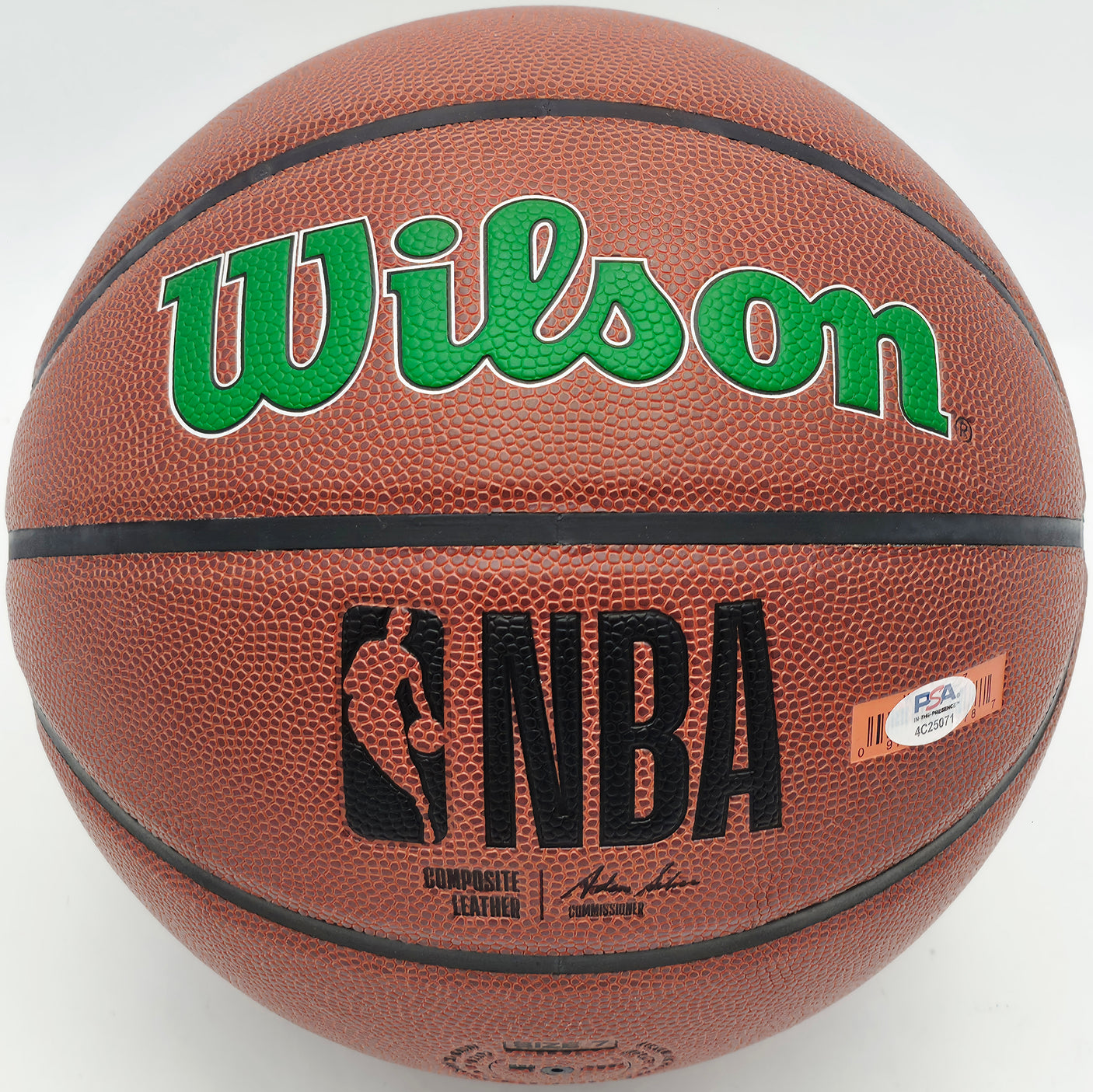 Larry Bird Autographed Wilson Leather Boston Celtics Logo Basketball PSA/DNA #4C25071