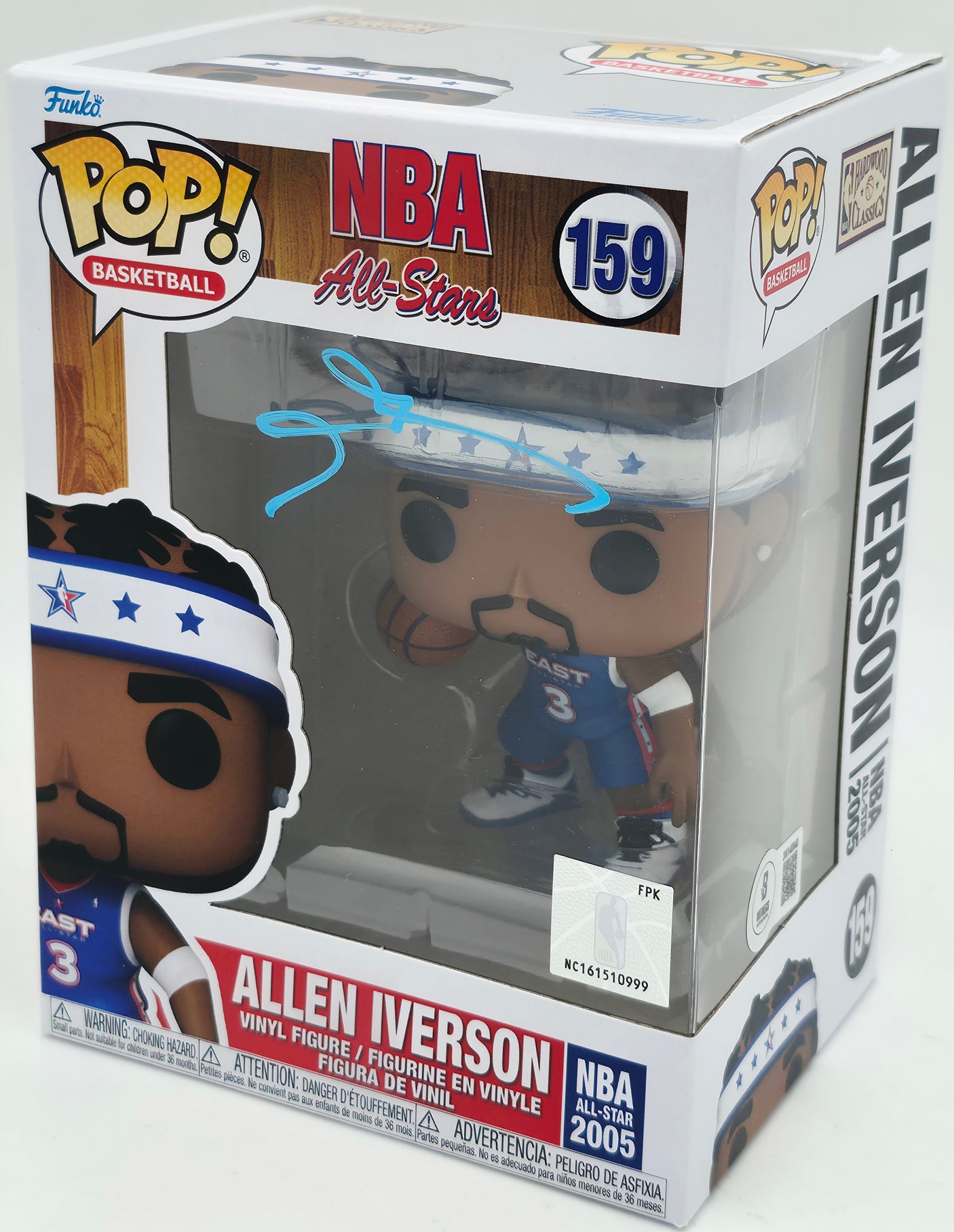 Allen Iverson Autographed Funko Pop! #159 Philadelphia 76ers Beckett BAS Witness #3W148940