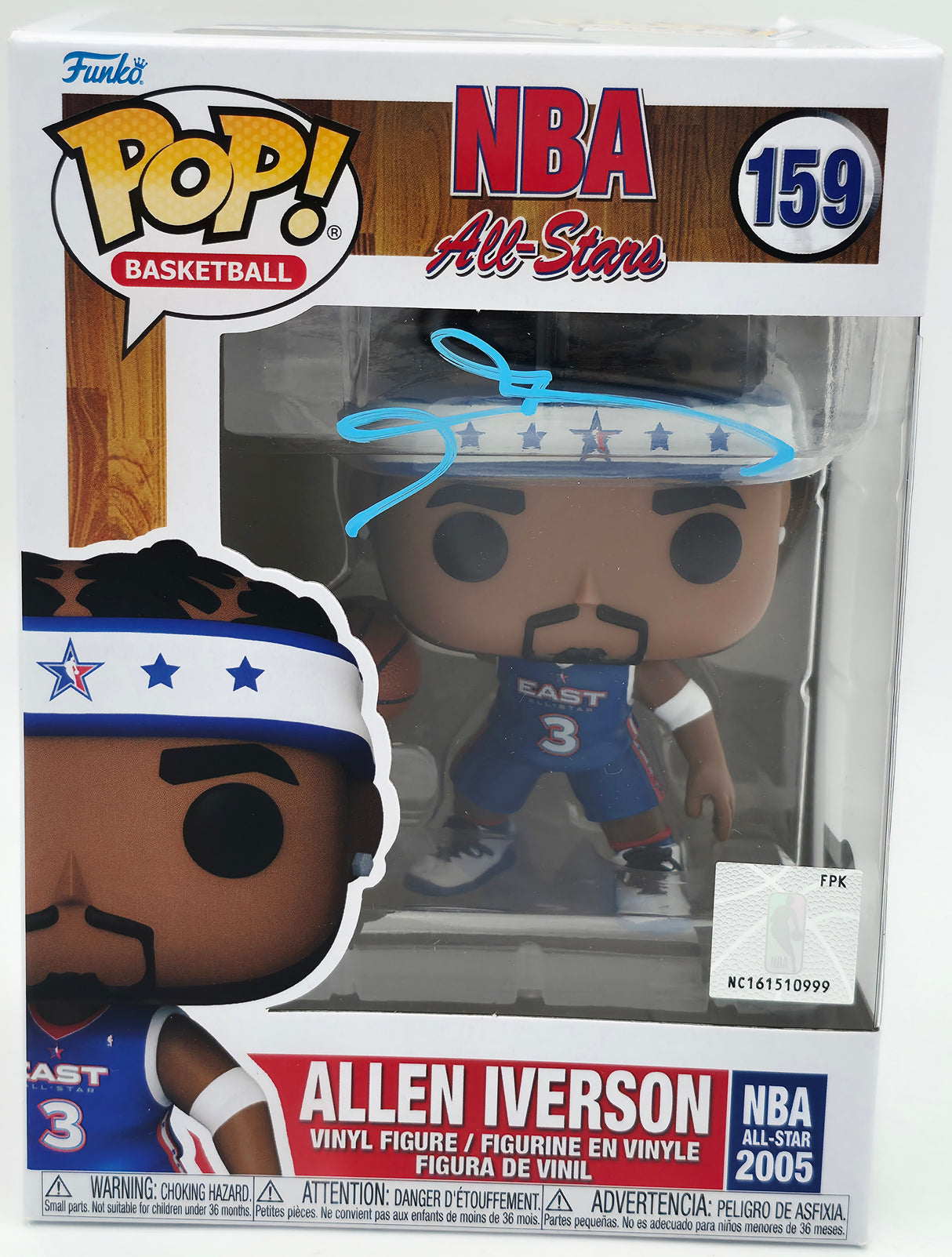 Allen Iverson Autographed Funko Pop! #159 Philadelphia 76ers Beckett BAS Witness #3W148940