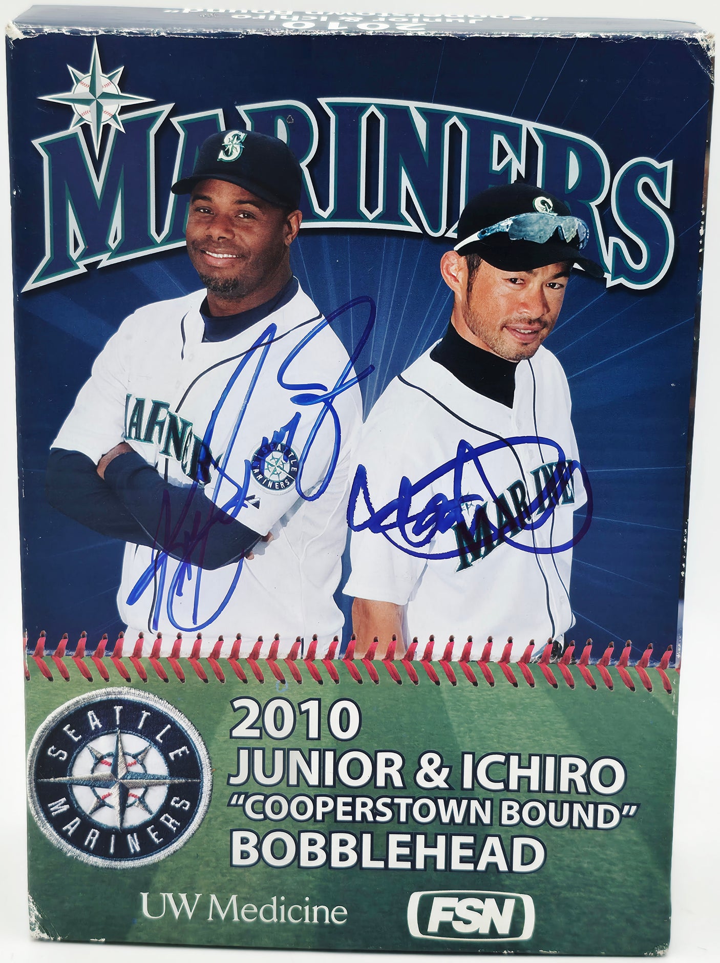 Ken Griffey Jr. & Ichiro Suzuki Autographed 2010 Cooperstown Bound Bobblehead & Box (Dual-Signed Each) Seattle Mariners Beckett BAS Witness #2W266217 & 2W266218