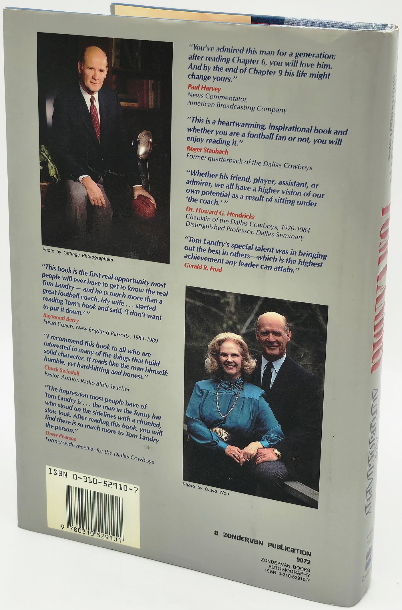 Tom Landry Autographed Autobiography Book Dallas Cowboys Beckett BAS QR #BU86698