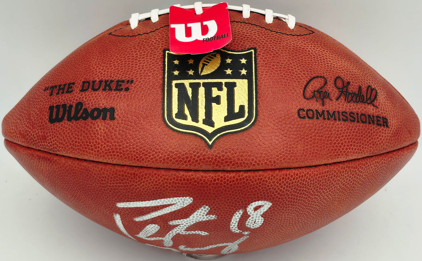 Peyton Manning Autographed Football Colts, Broncos Beckett BAS QR #BU86713