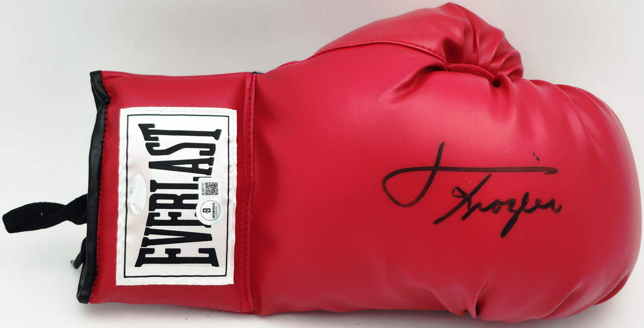Joe Frazier Autographed Red Everlast Boxing Glove RH Beckett BAS QR #BU86715