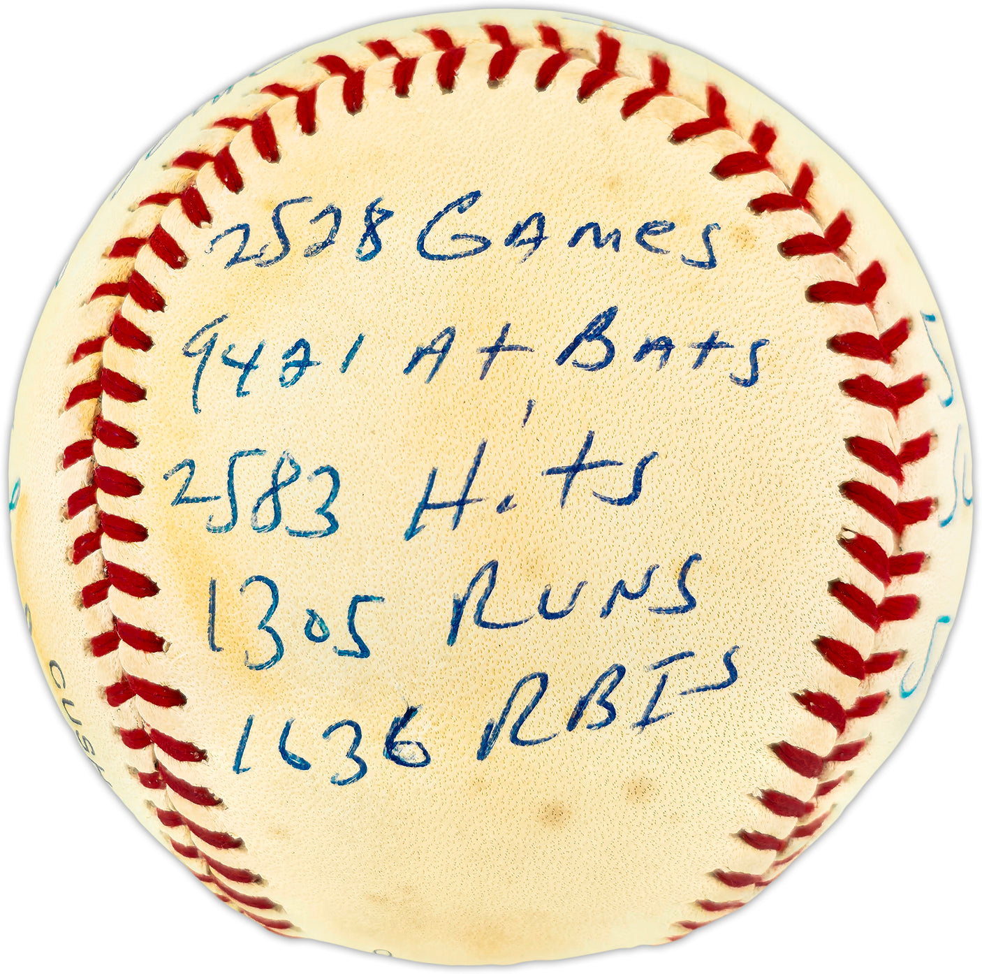 Ernie Banks Autographed Official NL Statball Baseball Chicago Cubs 14 Inscriptions #514/100 Beckett BAS QR #BU86740