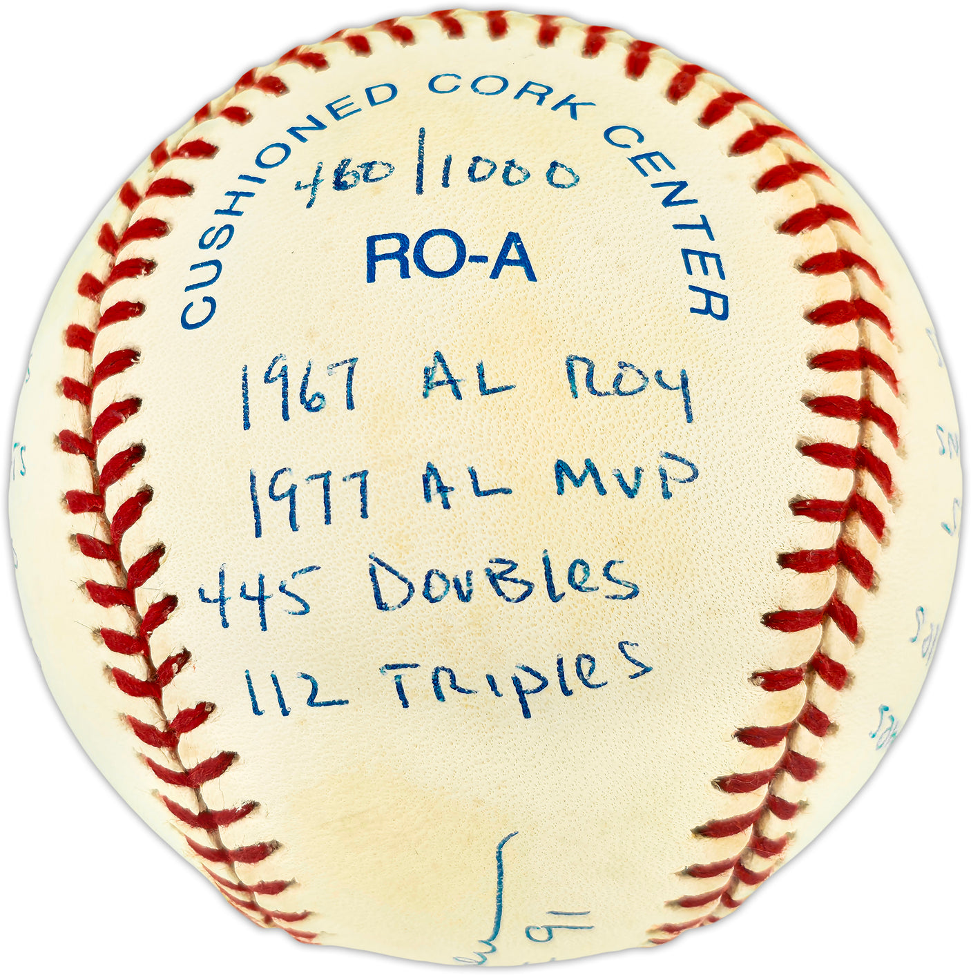 Rod Carew Autographed Official AL Statball Baseball Minnesota Twins, Los Angeles Angels 18 Inscriptions #560/1000 Beckett BAS QR #BU86741
