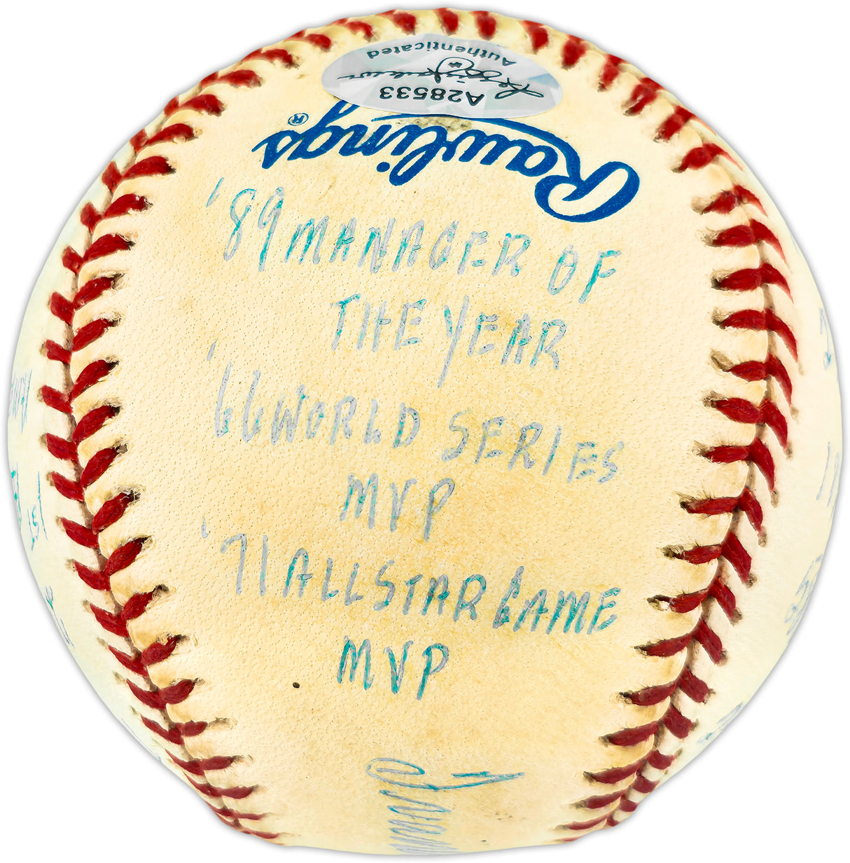 Frank Robinson Autographed Official AL Statball Baseball Baltimore Orioles 16 Inscriptions #99/1000 Beckett BAS QR #BU86755