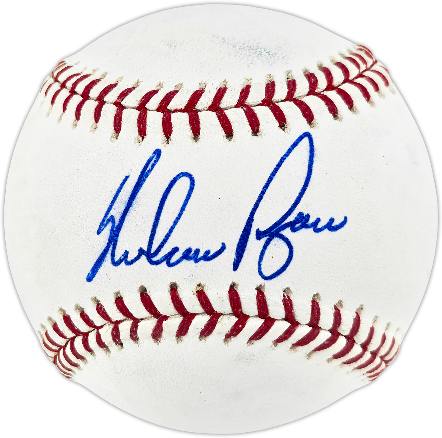 Nolan Ryan Autographed Official MLB Baseball Texas Rangers, Los Angeles Angels (Smudged) Beckett BAS QR #BU87185