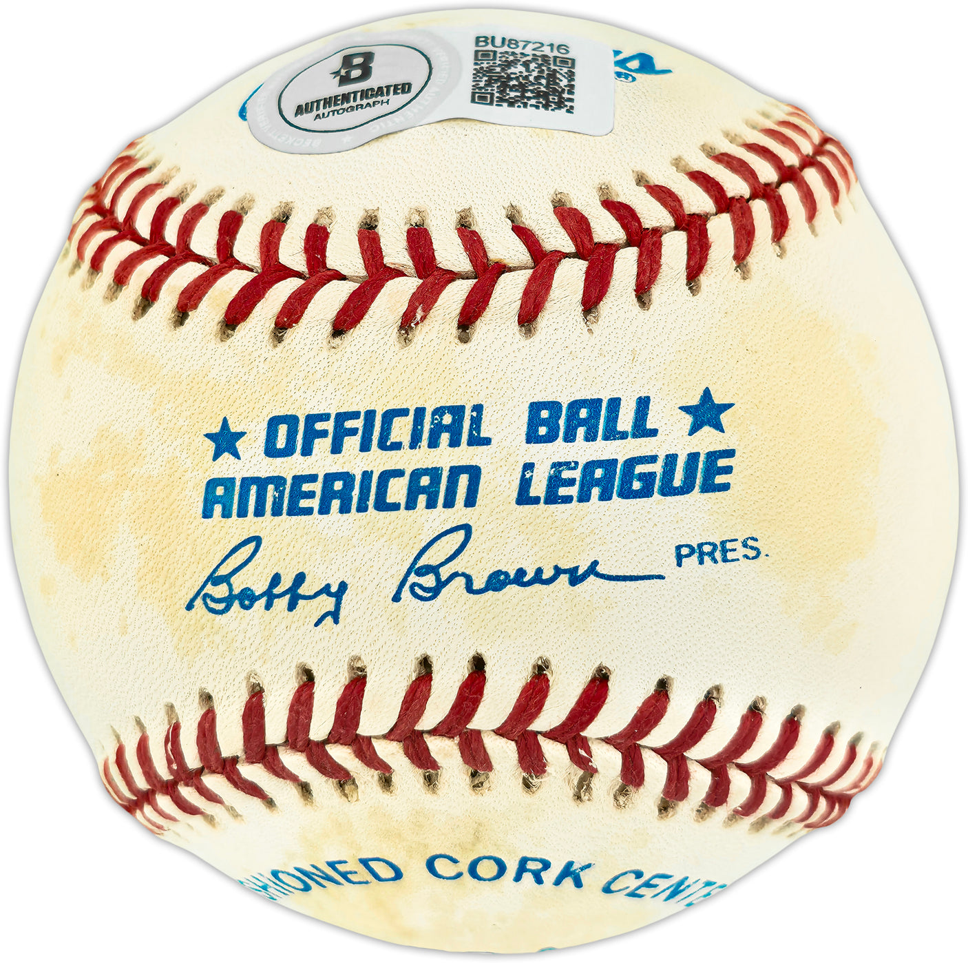 Lou Whitaker Autographed Official AL Baseball Detroit Tigers Beckett BAS QR #BU87216