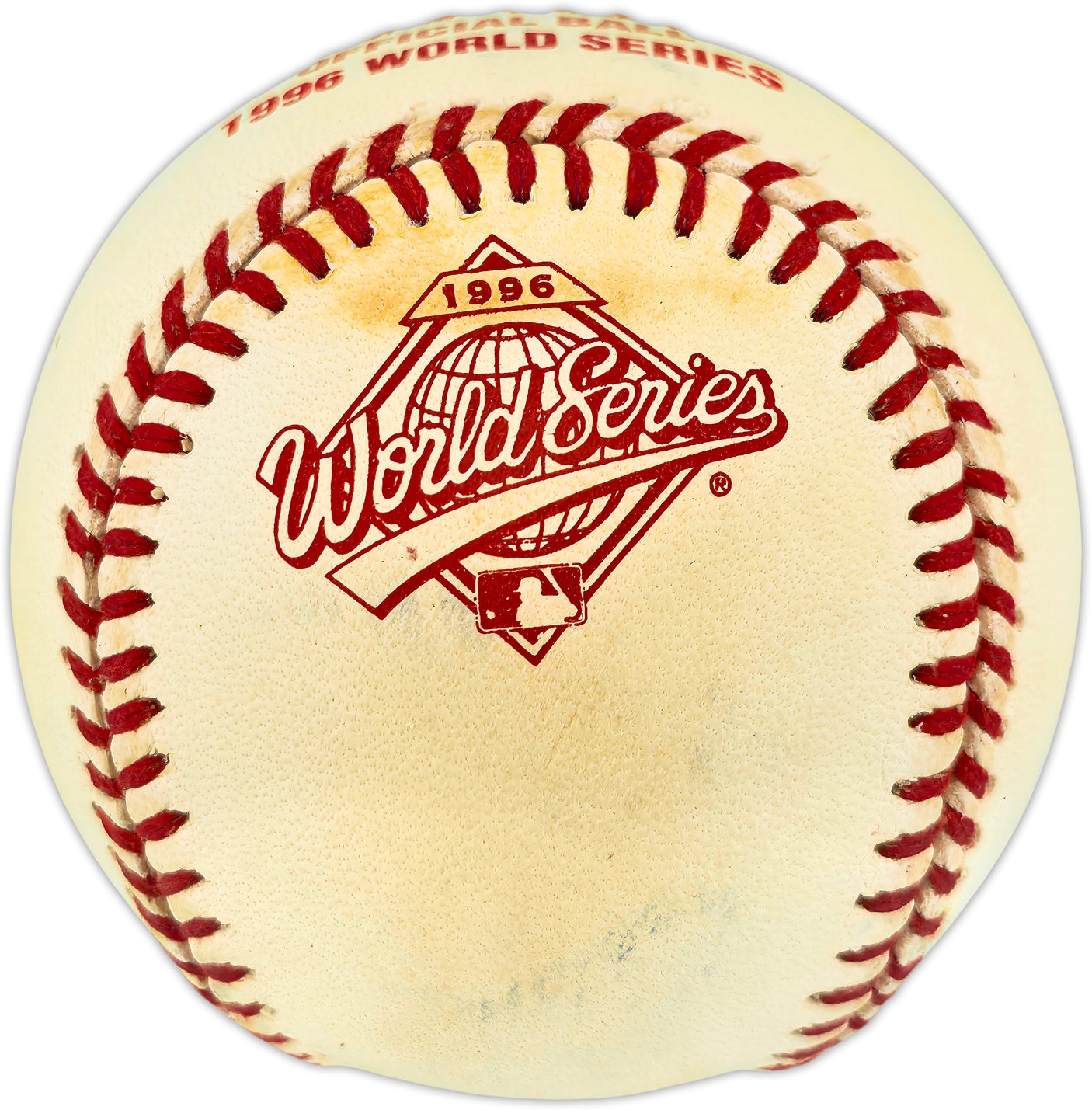 Jim Leyritz Autographed Official 1996 World Series Logo Baseball New York Yankees Beckett BAS QR #BU87230