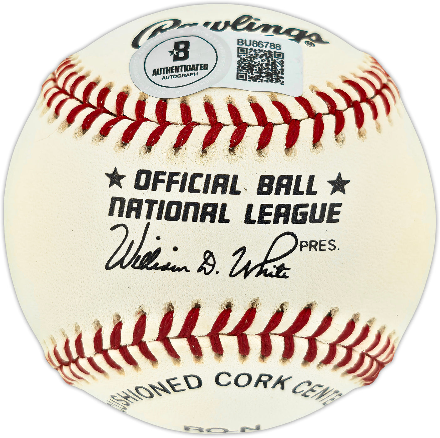 Mike Schmidt Autographed Official NL Baseball Philadelphia Phillies Beckett BAS QR #BU86788