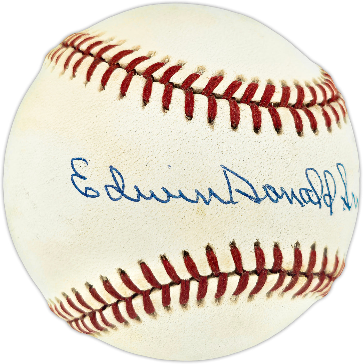 Duke Snider Autographed Official NL Baseball Brooklyn Dodgers "Edwin Donald" Full Name Beckett BAS QR #BU86792