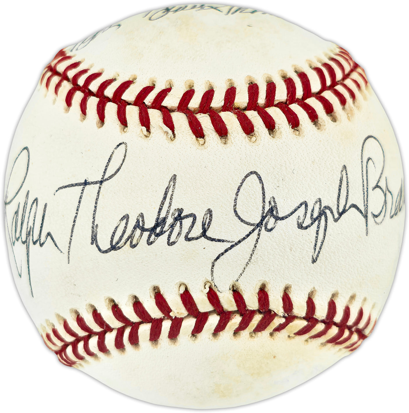Bobby Thomson & Ralph Branca Autographed Official AL Baseball Full Names Beckett BAS QR #BU86794
