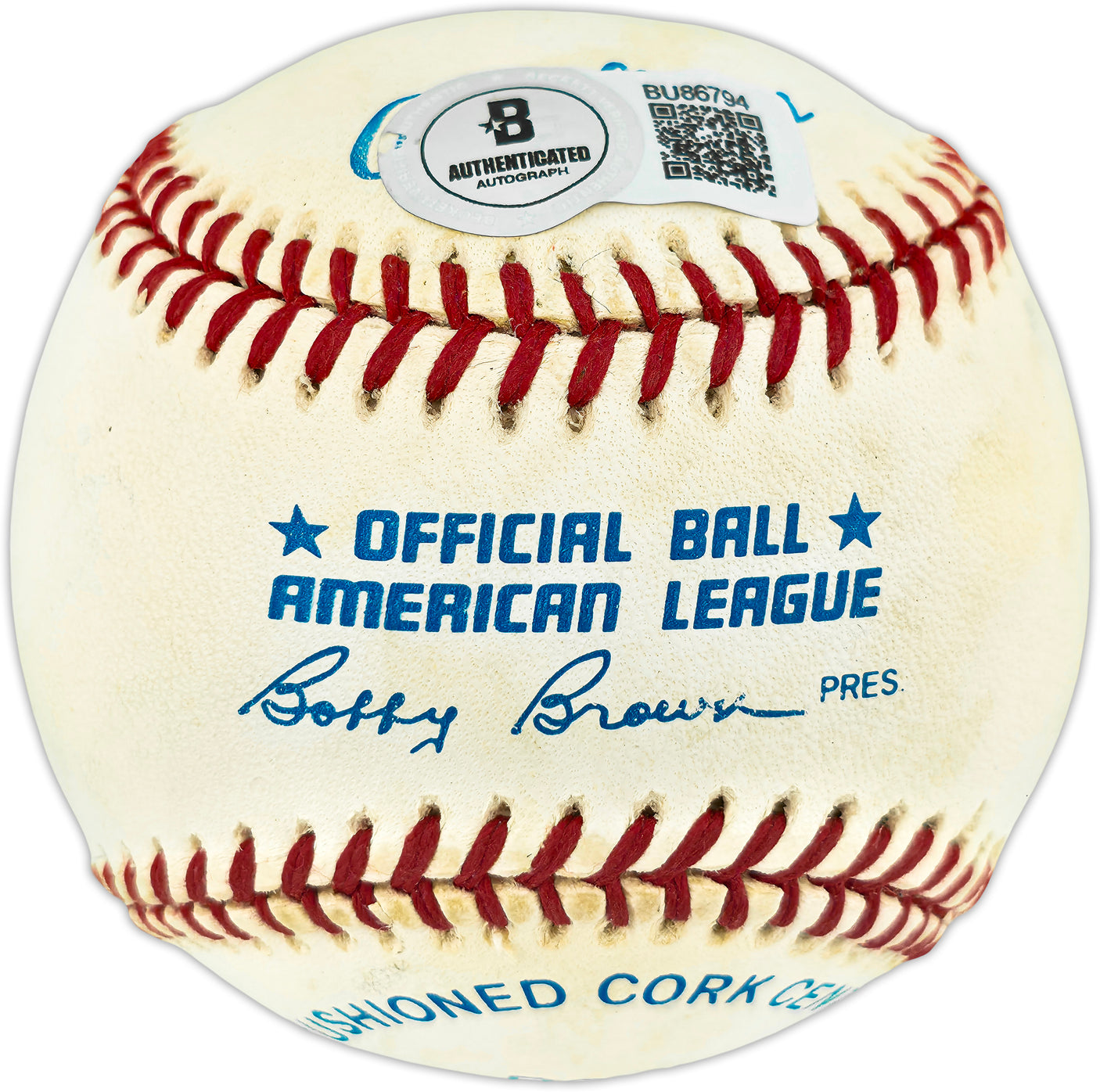 Bobby Thomson & Ralph Branca Autographed Official AL Baseball Full Names Beckett BAS QR #BU86794