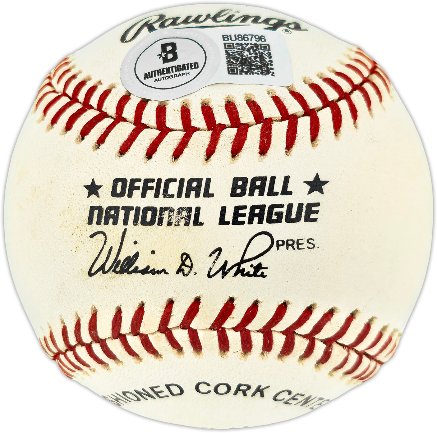 Don Bessent Autographed Official NL Baseball Brooklyn Dodgers "To Frank" (Smudged) Beckett BAS QR #BU86796