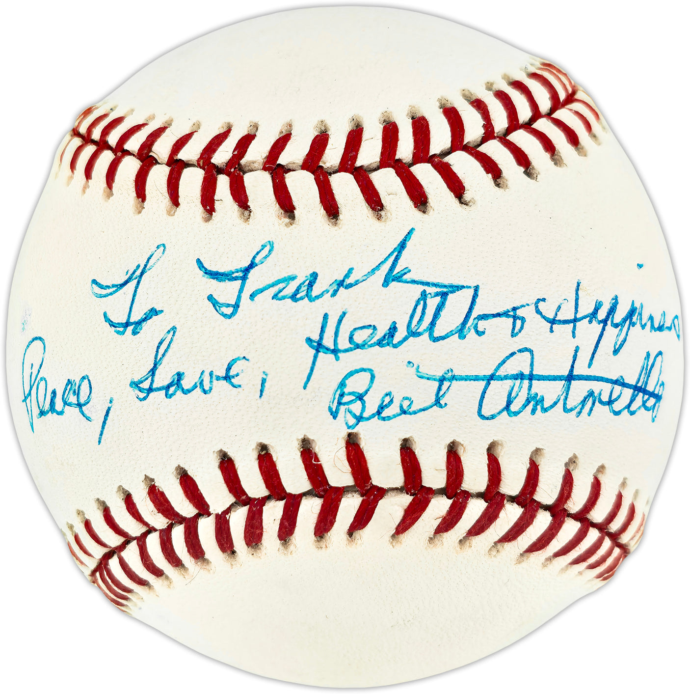 Bill Antonello Autographed Official NL Baseball Brooklyn Dodgers "To Frank" Beckett BAS QR #BU86806