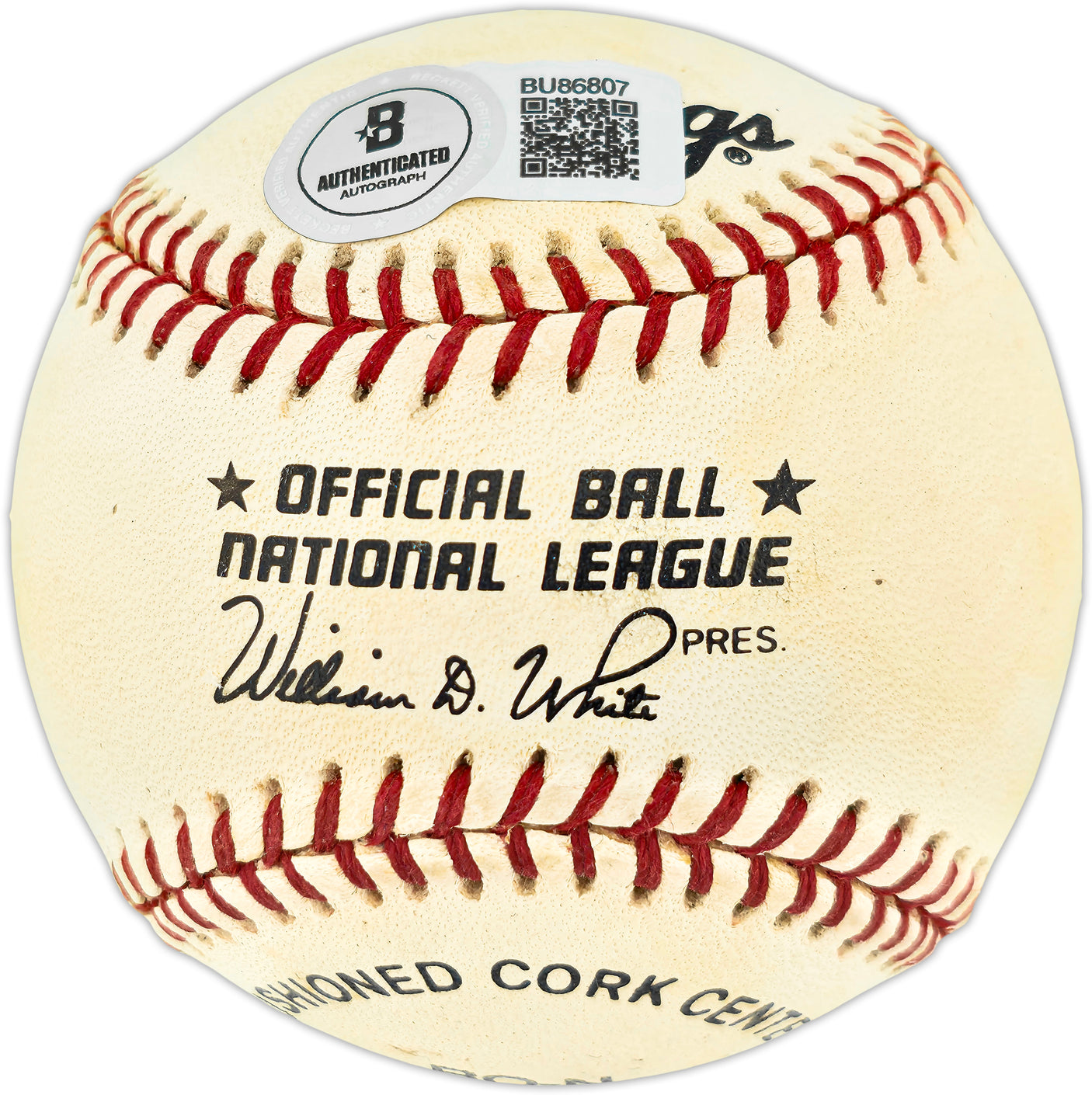 Mike Schmidt Autographed Official NL Baseball Philadelphia Phillies Beckett BAS QR #BU86807
